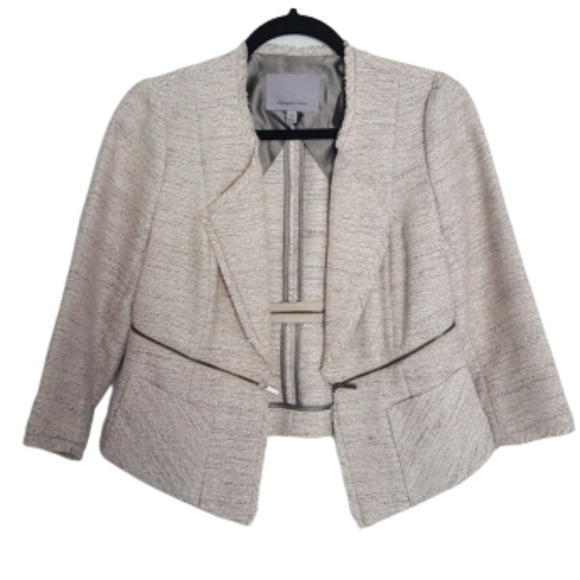 Classiques Entier Tweed Gray Zipper Blazer - Picture 2 of 9